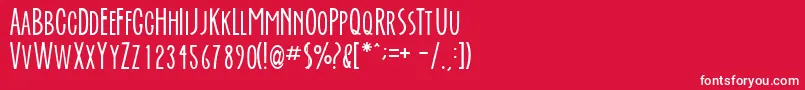 Everafte-fontti – valkoiset fontit punaisella taustalla