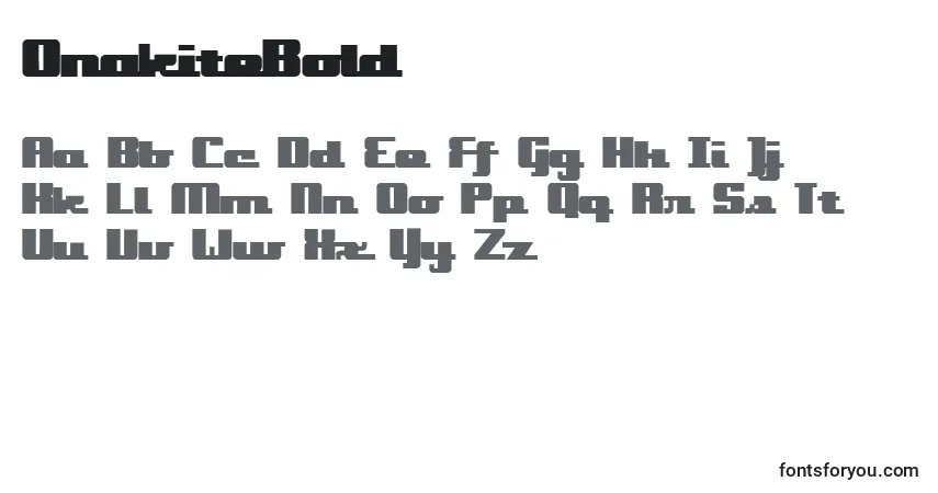 Шрифт OnakiteBold – алфавит, цифры, специальные символы