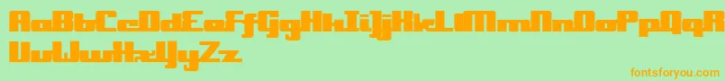OnakiteBold-Schriftart – Orangefarbene Schriften auf grünem Hintergrund