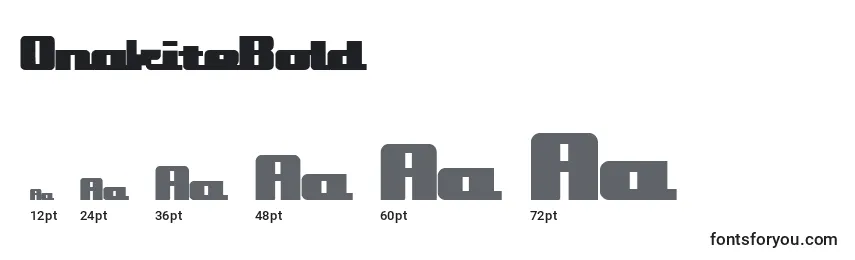 OnakiteBold Font Sizes