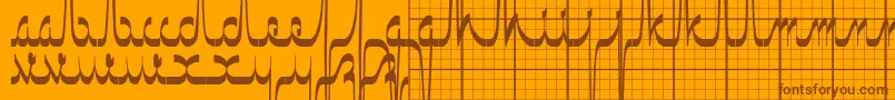 フォントEcgsaji – オレンジの背景に茶色のフォント