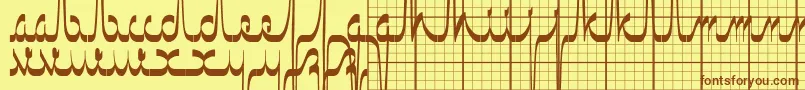 Шрифт Ecgsaji – коричневые шрифты на жёлтом фоне