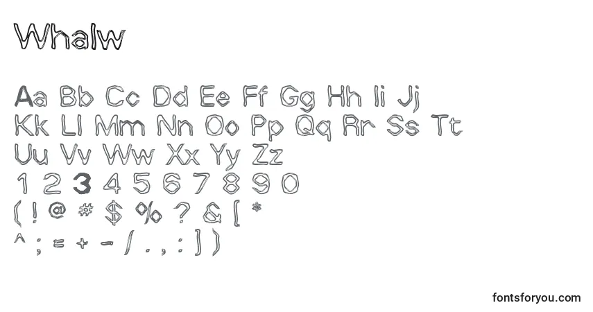 Schriftart Whalw – Alphabet, Zahlen, spezielle Symbole