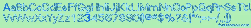 Whalw Font – Blue Fonts on Green Background