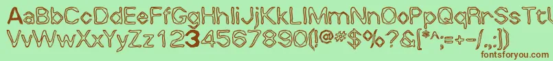 Whalw-fontti – ruskeat fontit vihreällä taustalla