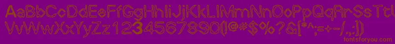 Whalw-Schriftart – Braune Schriften auf violettem Hintergrund