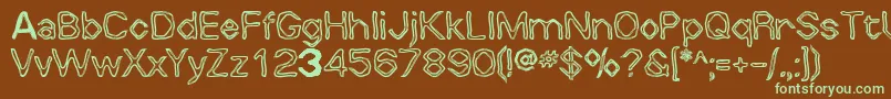 Whalw-fontti – vihreät fontit ruskealla taustalla