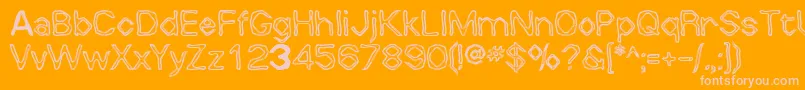 Whalw Font – Pink Fonts on Orange Background