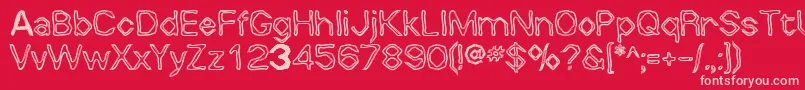Whalw Font – Pink Fonts on Red Background