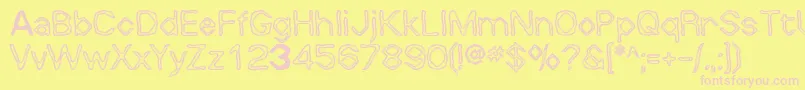 Whalw Font – Pink Fonts on Yellow Background