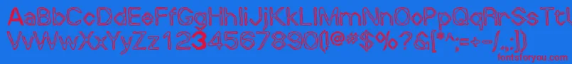 Whalw Font – Red Fonts on Blue Background