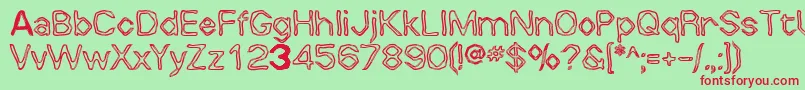 Whalw Font – Red Fonts on Green Background
