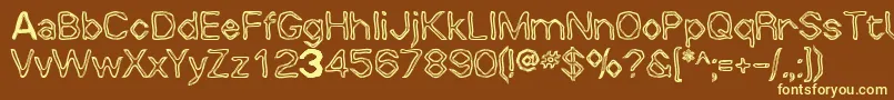 Whalw Font – Yellow Fonts on Brown Background