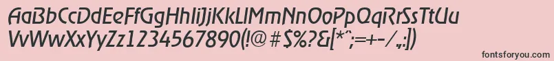 フォントOnstageserialItalic – ピンクの背景に黒い文字