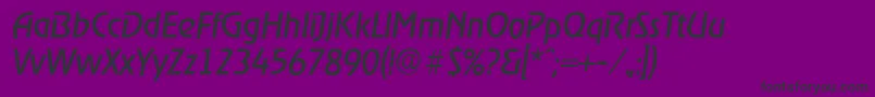 フォントOnstageserialItalic – 紫の背景に黒い文字