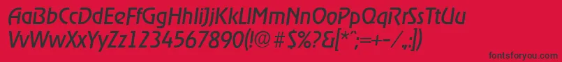 フォントOnstageserialItalic – 赤い背景に黒い文字