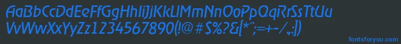 Шрифт OnstageserialItalic – синие шрифты на чёрном фоне