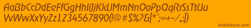 OnstageserialItalic-fontti – ruskeat fontit oranssilla taustalla
