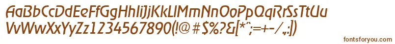 Шрифт OnstageserialItalic – коричневые шрифты на белом фоне