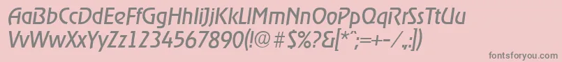 OnstageserialItalic-fontti – harmaat kirjasimet vaaleanpunaisella taustalla