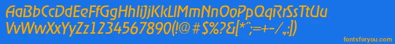 OnstageserialItalic Font – Orange Fonts on Blue Background