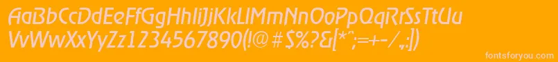 OnstageserialItalic Font – Pink Fonts on Orange Background