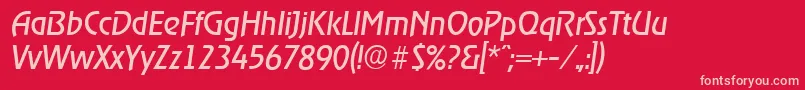 OnstageserialItalic-fontti – vaaleanpunaiset fontit punaisella taustalla