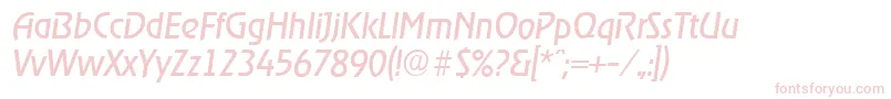 フォントOnstageserialItalic – 白い背景にピンクのフォント