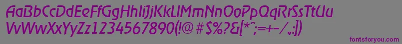 OnstageserialItalic-fontti – violetit fontit harmaalla taustalla