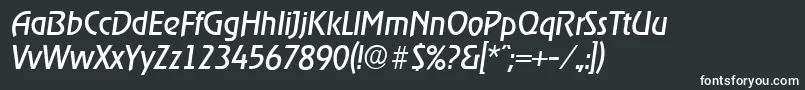 OnstageserialItalic-fontti – valkoiset fontit mustalla taustalla