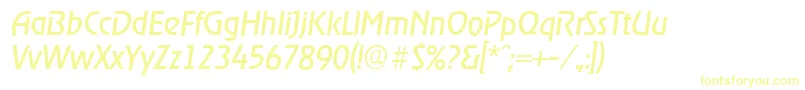 OnstageserialItalic-fontti – keltaiset fontit valkoisella taustalla