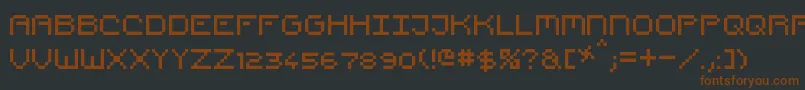 PixelCountdown-Schriftart – Braune Schriften auf schwarzem Hintergrund