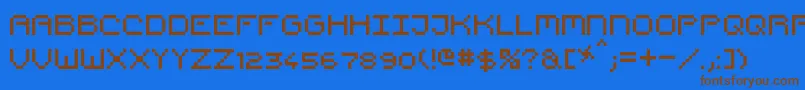PixelCountdown Font – Brown Fonts on Blue Background