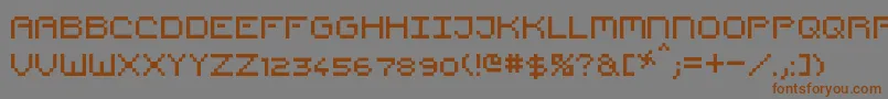 PixelCountdown-Schriftart – Braune Schriften auf grauem Hintergrund