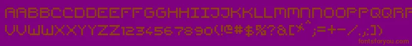 Fonte PixelCountdown – fontes marrons em um fundo roxo