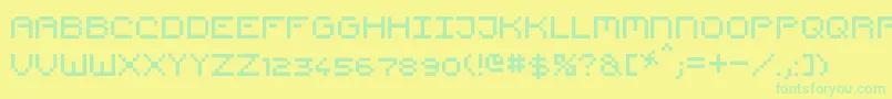 PixelCountdown Font – Green Fonts on Yellow Background