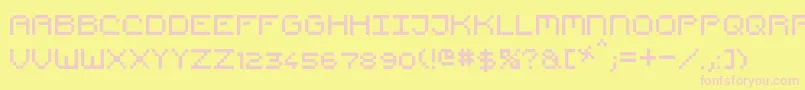 PixelCountdown-fontti – vaaleanpunaiset fontit keltaisella taustalla