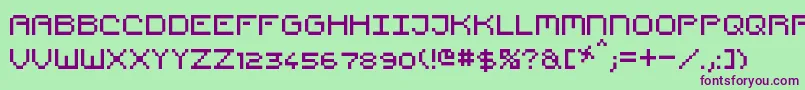 PixelCountdown Font – Purple Fonts on Green Background