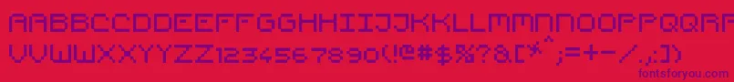 Czcionka PixelCountdown – fioletowe czcionki na czerwonym tle