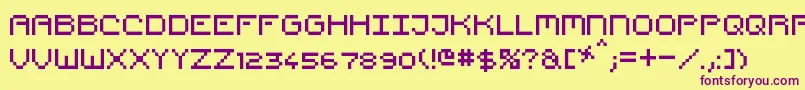 PixelCountdown Font – Purple Fonts on Yellow Background