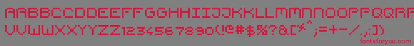 Czcionka PixelCountdown – czerwone czcionki na szarym tle
