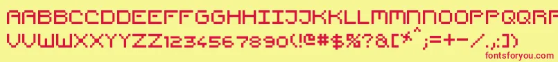 Шрифт PixelCountdown – красные шрифты на жёлтом фоне