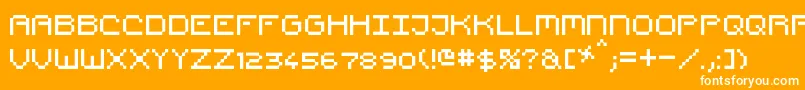 Шрифт PixelCountdown – белые шрифты на оранжевом фоне