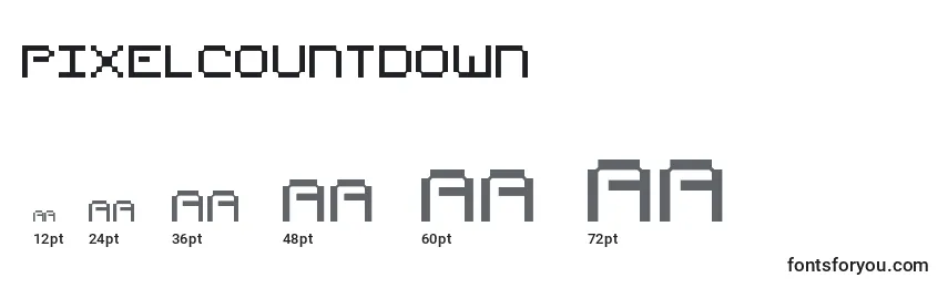 Größen der Schriftart PixelCountdown