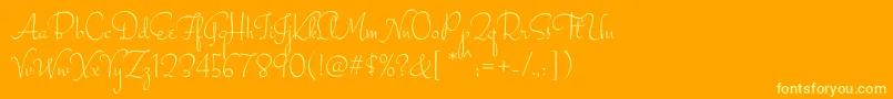 StalemateRegular-Schriftart – Gelbe Schriften auf orangefarbenem Hintergrund