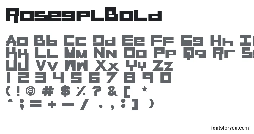 Czcionka RasegplBold – alfabet, cyfry, specjalne znaki