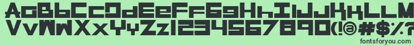 RasegplBold Font – Black Fonts on Green Background