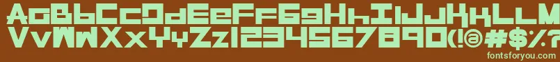 RasegplBold-fontti – vihreät fontit ruskealla taustalla