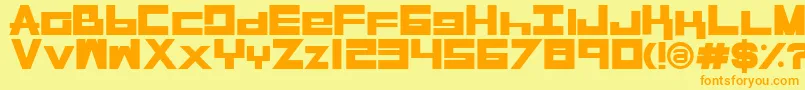 RasegplBold Font – Orange Fonts on Yellow Background