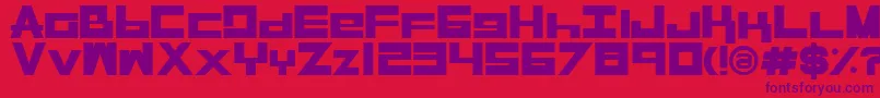 Fonte RasegplBold – fontes roxas em um fundo vermelho